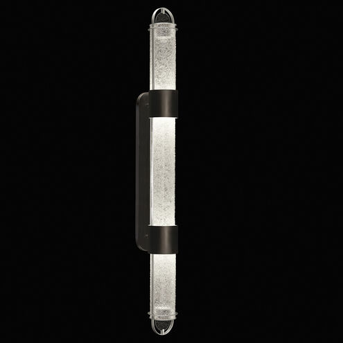 Bond Wall Sconce Wall Light in Diamond Blanket Studio Glass, Black/Silver