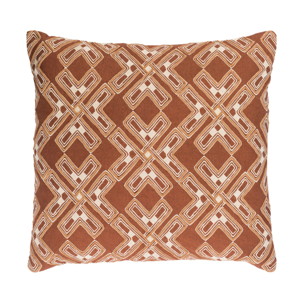 Subira 20 X 20 inch Camel and Cream Throw Pillow