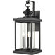 Minersville 3 Light 23 inch Matte Black Outdoor Wall Sconce