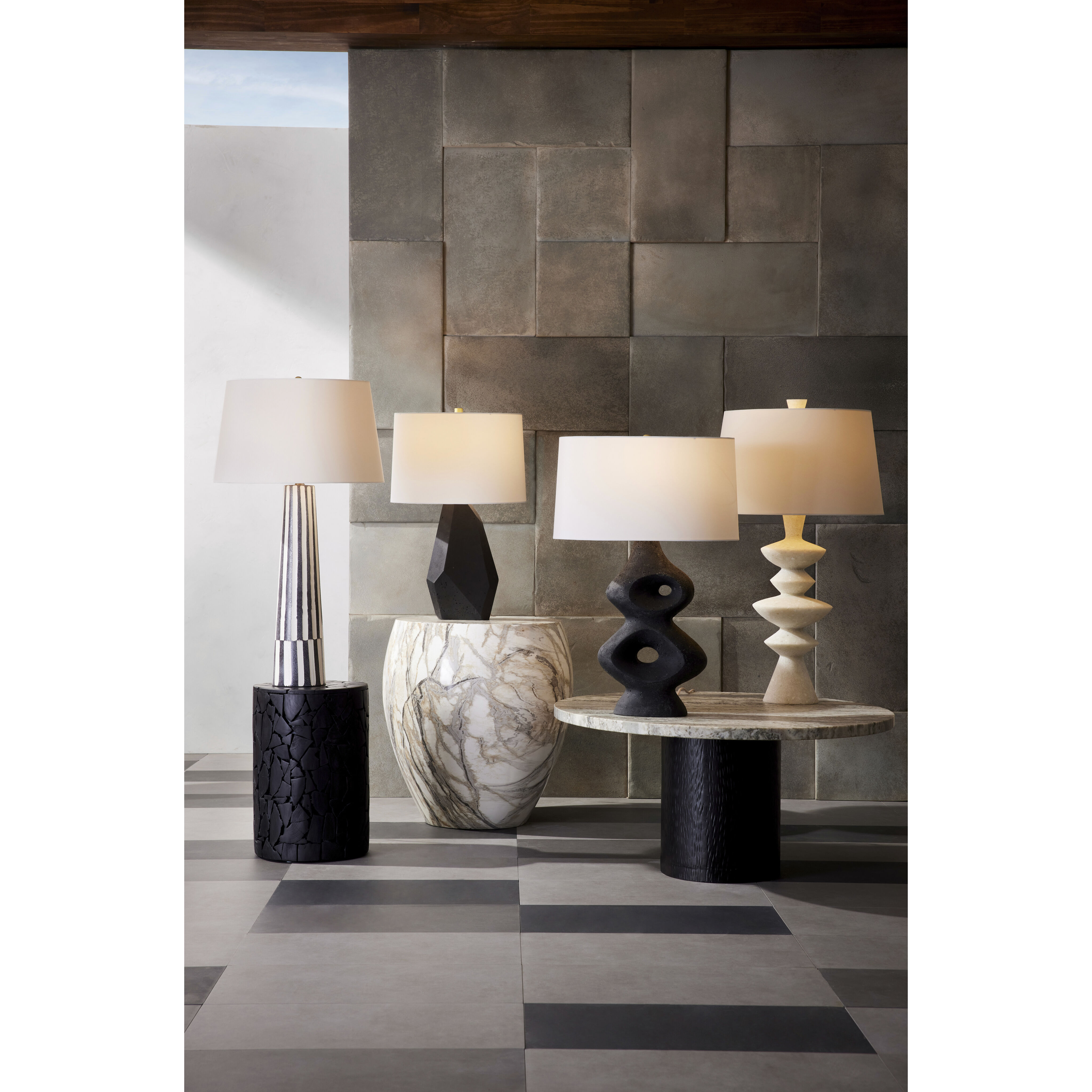 Jillian 32 inch 150 watt White Lamp Portable Light