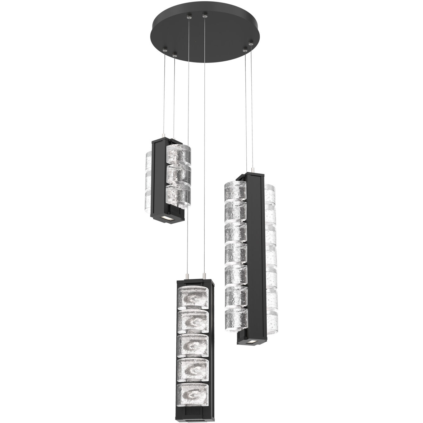 Tessera LED 21.3 inch Matte Black Multi-Pendant Ceiling Light in 2700K LED, Orb Cast