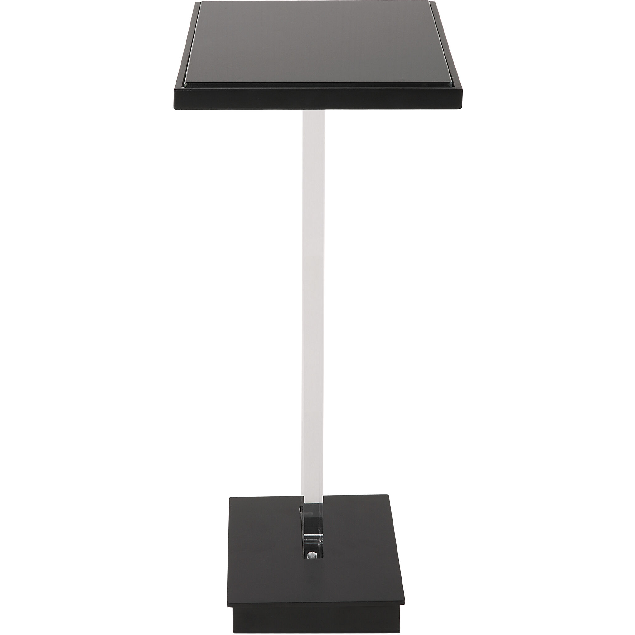 Angle 22.75 X 12.5 inch Black Mirror and Black Accent Table