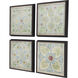 Geometrics Blue and Multi and Green and Beige Framed Art