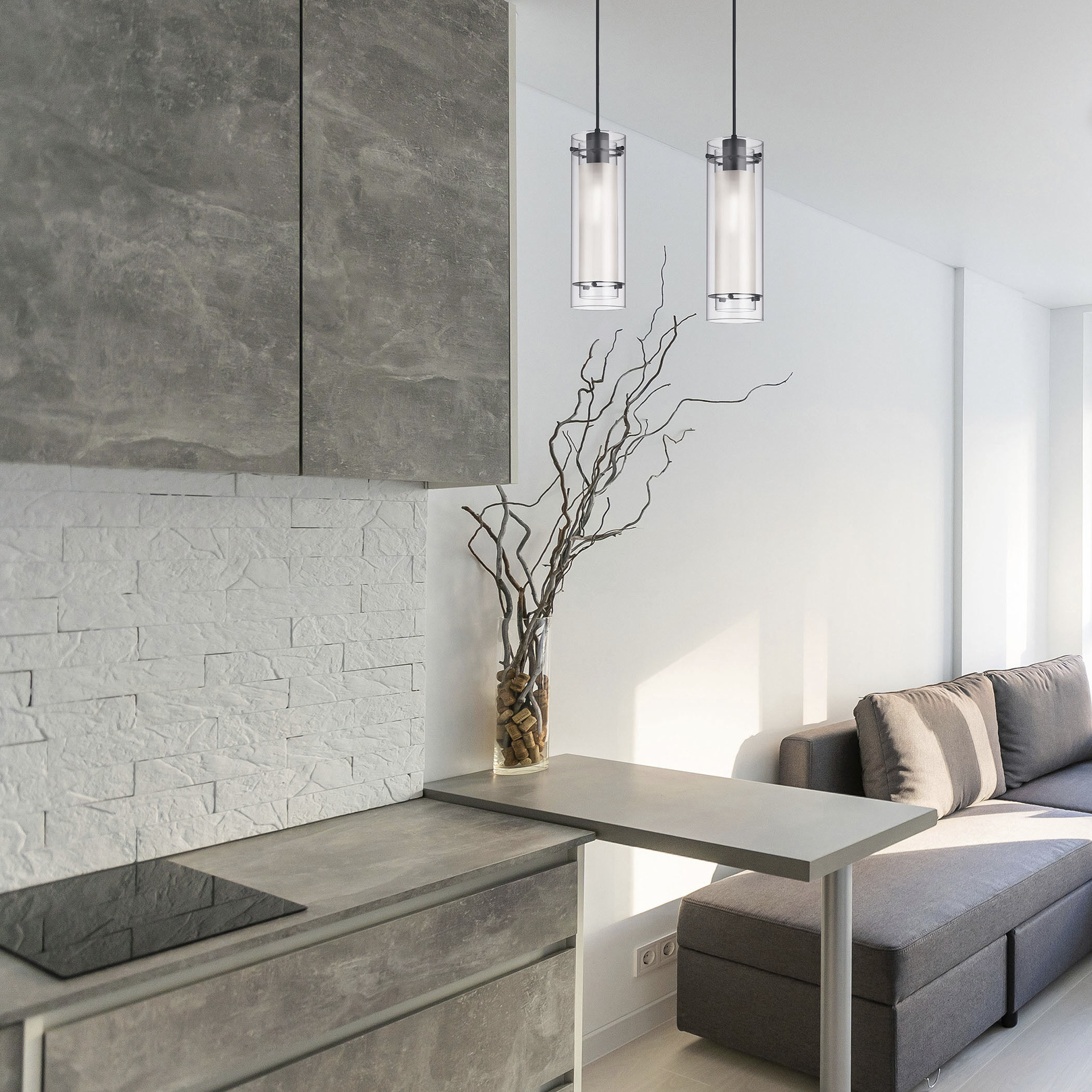 Pasha 1 Light 5 inch Matte Black Pendant Ceiling Light