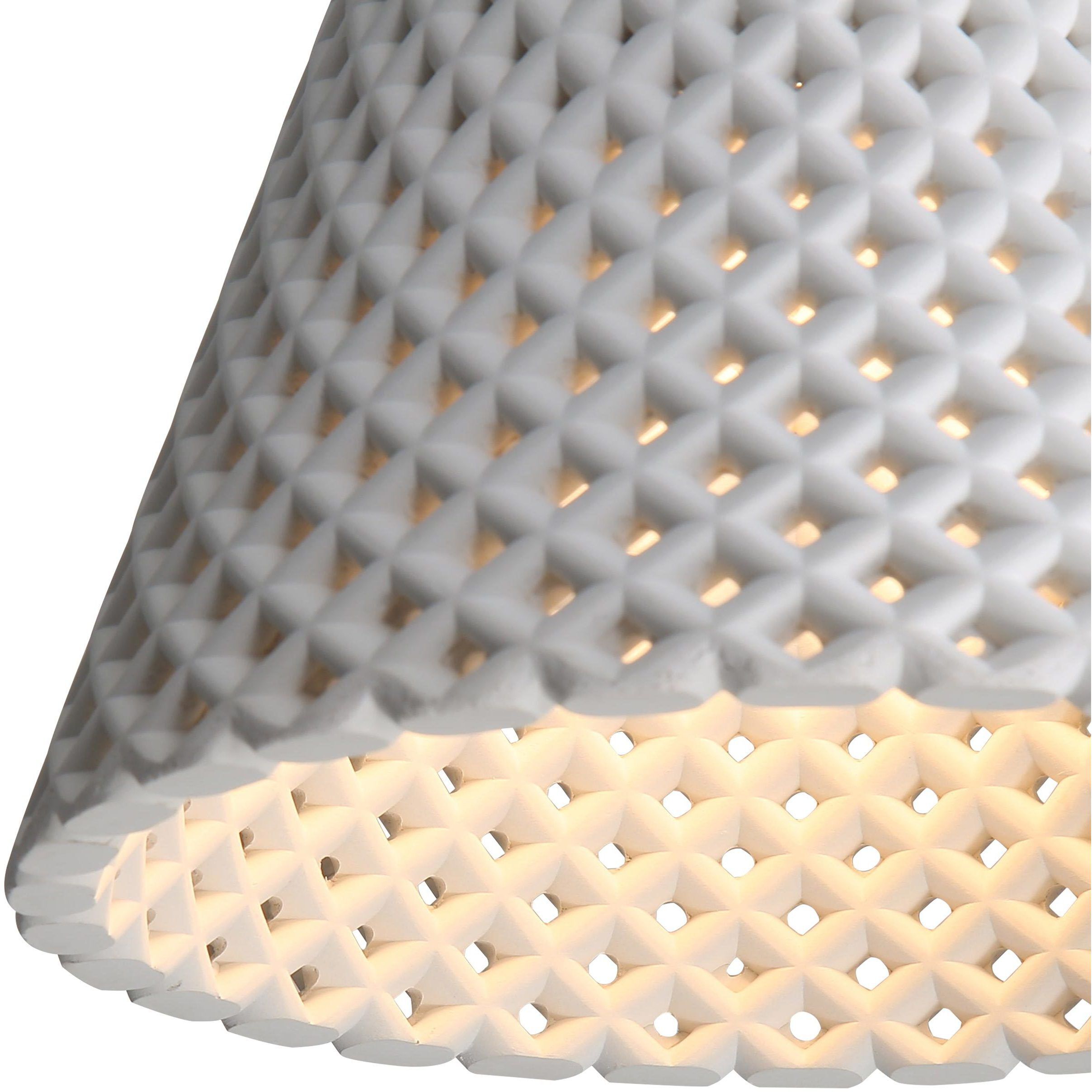 Clarus Pendant Ceiling Light in White Sandstone Cement