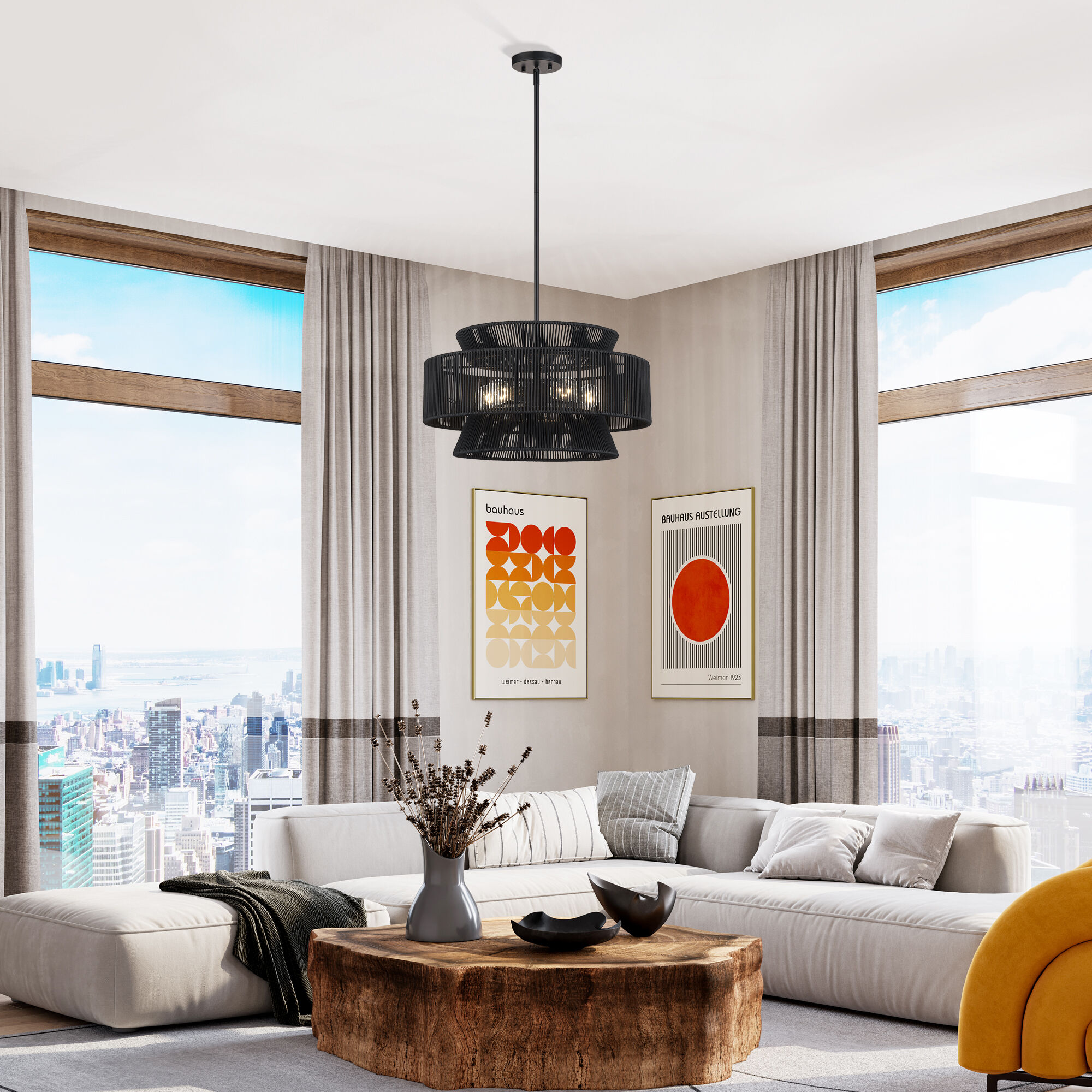 Florell 5 Light 22 inch Black Pendant Chandelier Ceiling Light