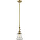 Franklin Restoration Bellmont 1 Light 6.5 inch Brushed Brass Mini Pendant Ceiling Light in Incandescent, Clear, Franklin Restoration