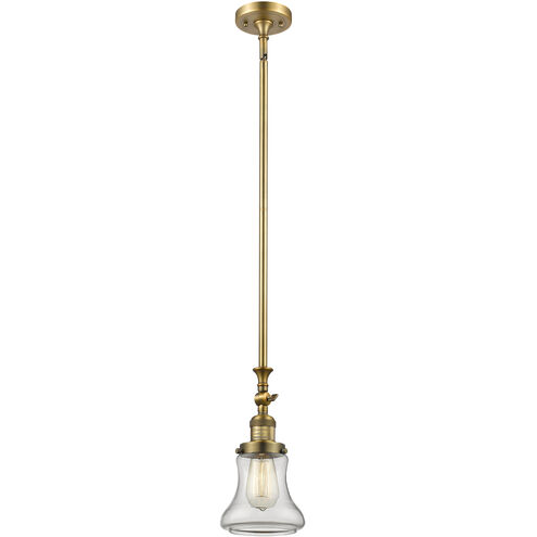 Franklin Restoration Bellmont 1 Light 6.5 inch Brushed Brass Mini Pendant Ceiling Light in Incandescent, Clear, Franklin Restoration