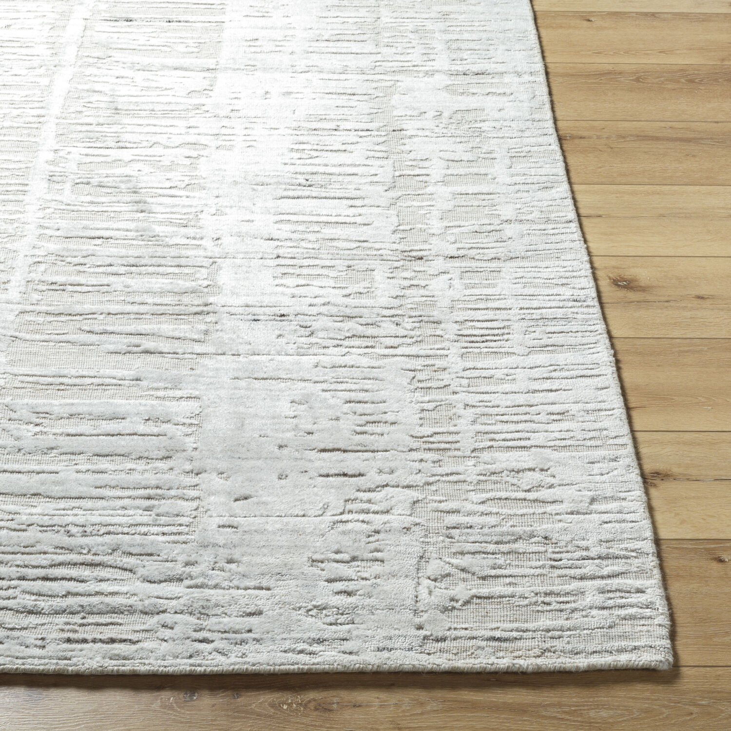 Jackie 144 X 108 inch Light Silver / Off-White Handmade Rug in 9 x 12