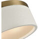 Engel 2 Light 12 inch Satin Brass with White Birch Flush Mount Ceiling Light
