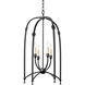 Rhett 4 Light 21.25 inch Black Iron Foyer Lantern Ceiling Light