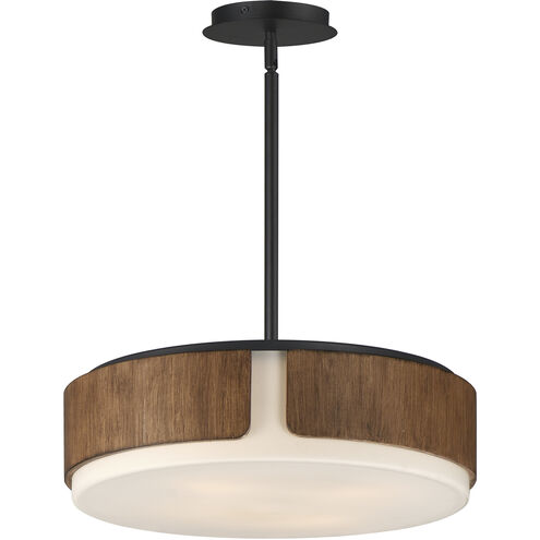 Draughtsman 4 Light 18 inch Walnut and Black Flush Mount Ceiling Light in Satin White