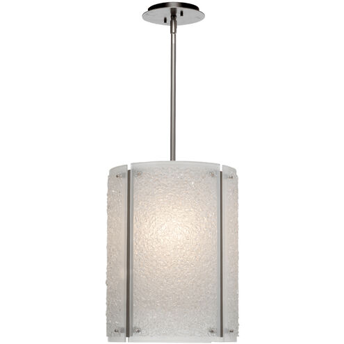 Textured Glass LED 12.4 inch Graphite Pendant Ceiling Light in Rimelight Frosted, 2700K LED, Oversized