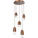 Pebble LED Burnished Bronze Chandelier Ceiling Light, Multi-Port