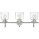 Congress 3 Light 29.5 inch Chrome Vanity Light Wall Light