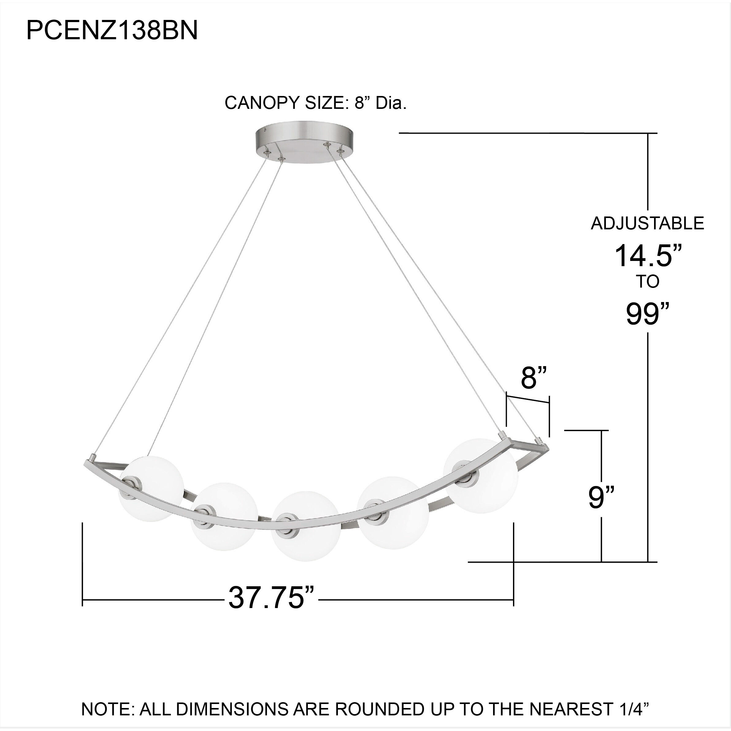 Enzo 5 Light 37.75 inch Brushed Nickel Island Light Ceiling Light