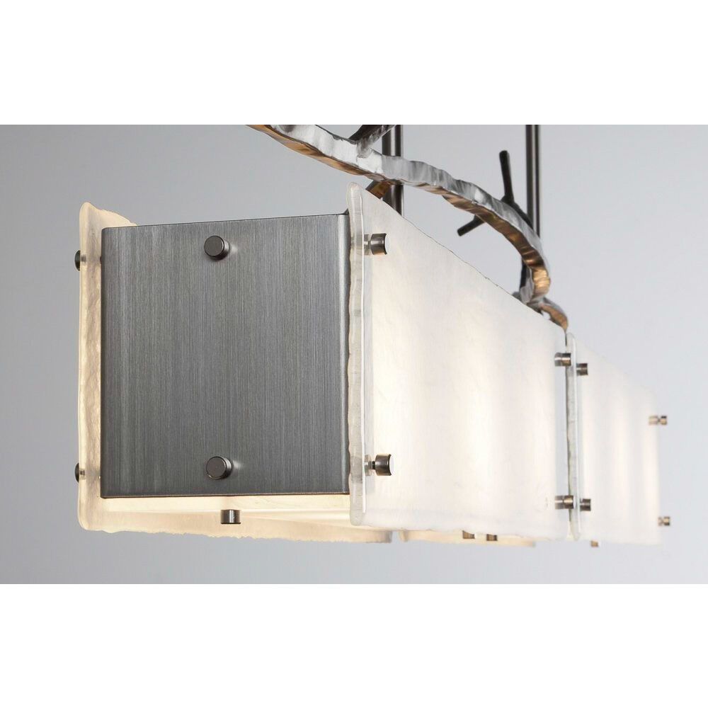 Ironwood LED 44.4 inch Gilded Brass Linear Pendant Ceiling Light in 3000K LED, Smoke Granite