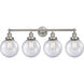 Beacon 4 Light 33.5 inch Brushed Satin Nickel Bath Vanity Light Wall Light