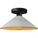 Radiance LED 11.75 inch Matte White and Champagne Gold and Matte Black Semi Flush Ceiling Light