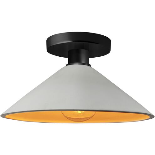 Radiance LED 11.75 inch Matte White and Champagne Gold and Matte Black Semi Flush Ceiling Light