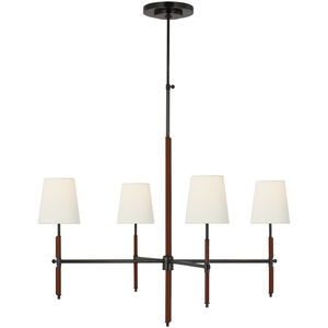 Thomas O'Brien Bryant2 LED 36 inch Bronze and Saddle Leather Wrapped Chandelier Ceiling Light, Large