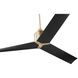 Strato 60 inch Aged Brass with Matte Black Blades Ceiling Fan