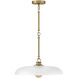Sadie 1 Light 18 inch Lacquered Brass with Chalk White Pendant Ceiling Light