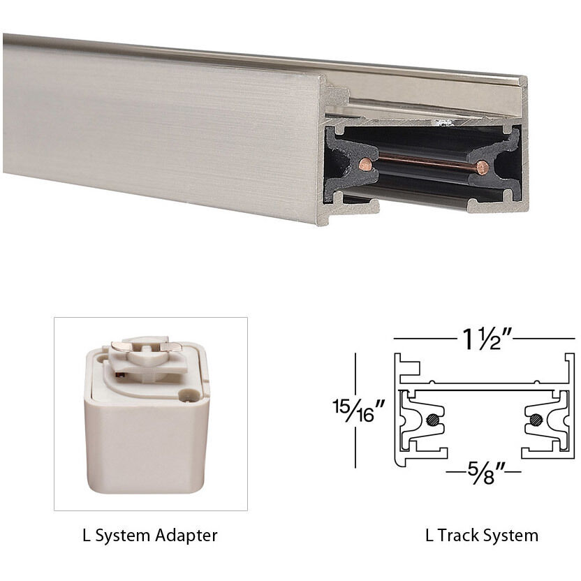 L Track 120 Brushed Nickel Track Component Ceiling Light