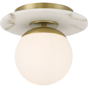 Orban 1 Light 9 inch Soft Brass Semi Flush Mount Ceiling Light