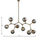 Synapse 9 Light 60 inch Aged Brass Linear Chandelier Ceiling Light