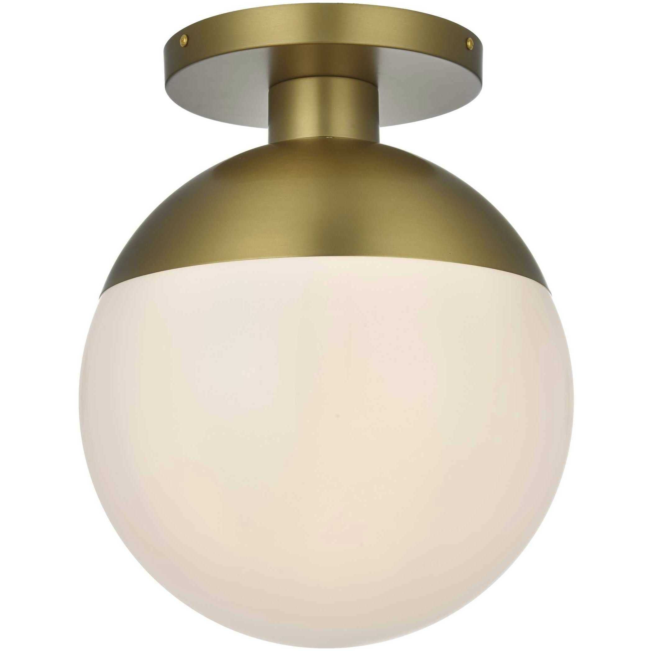 Eclipse 1 Light 12 inch Satin Gold Flush Mount Ceiling Light
