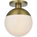Eclipse 1 Light 12 inch Satin Gold Flush Mount Ceiling Light