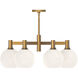 Alora Mood Castilla 6 Light 29.5 inch Aged Gold/Opal Matte Glass Chandelier Ceiling Light in Matte Opal Glass