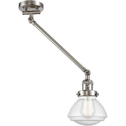Olean 18 inch 60.00 watt Satin Nickel Swing Arm Wall Light, Franklin Restoration