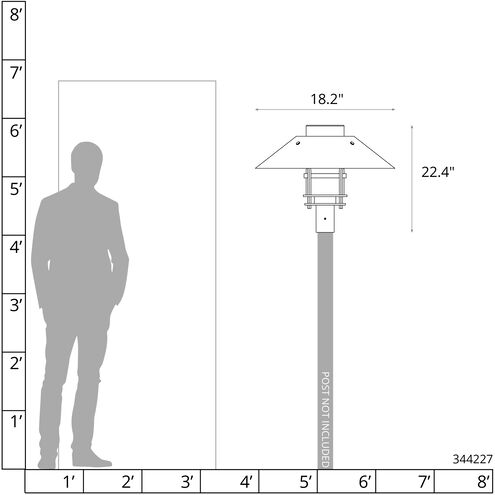 Henry 1 Light 15.8 inch Coastal Natural Iron and Coastal White Outdoor Post Light in Clear