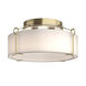Bow 4 Light 19.6 inch Modern Brass Semi-Flush Ceiling Light in Opal, Large