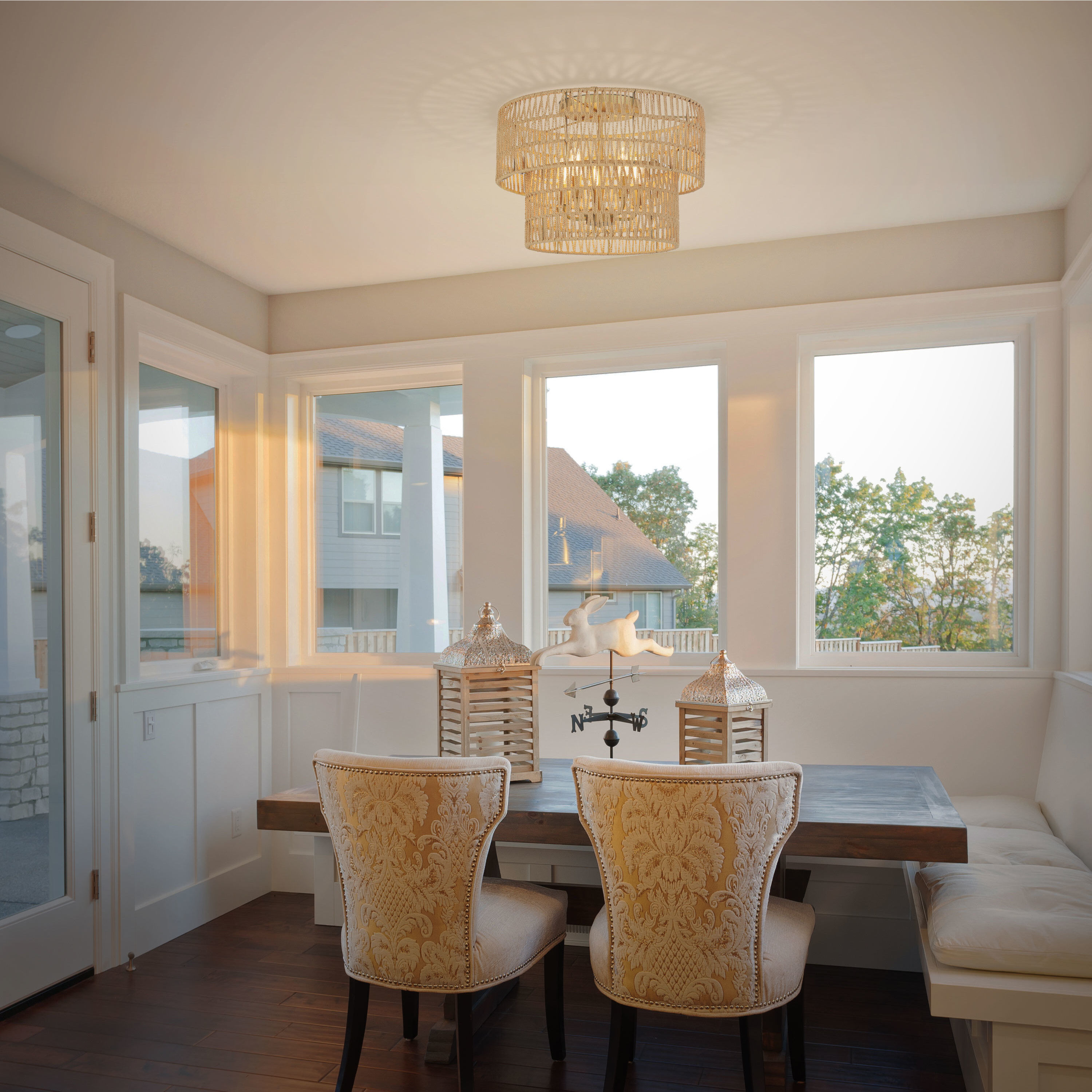 Bungalow Heaven 5 Light 20 inch Soft Brass Flush Mount Ceiling Light