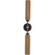 Alora Mood Colby 2 Light 2.5 inch Matte Black Bath Vanity Light Wall Light in Matte Black and Tan Jute