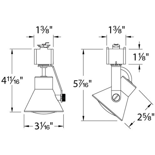 TK-103 Miniature 1 Light 120 White J Track Fixture Ceiling Light