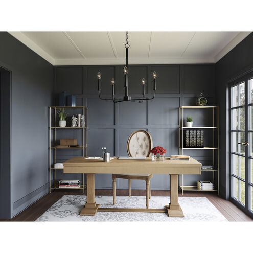 Abner 5 Light 24 inch Matte Black Chandelier Ceiling Light
