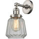 Franklin Restoration Chatham LED 6 inch Brushed Satin Nickel Sconce Wall Light in Clear Glass, Franklin Restoration