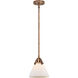 Nouveau 2 Cone LED 7.75 inch Antique Copper Mini Pendant Ceiling Light in Matte White