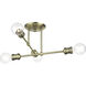 Delacroix 4 Light 17 inch Antique Brass Semi-Flush Ceiling Light