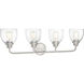 Vale 4 Light 33 inch Satin Nickel Bathroom Vanity Light Wall Light, Essentials