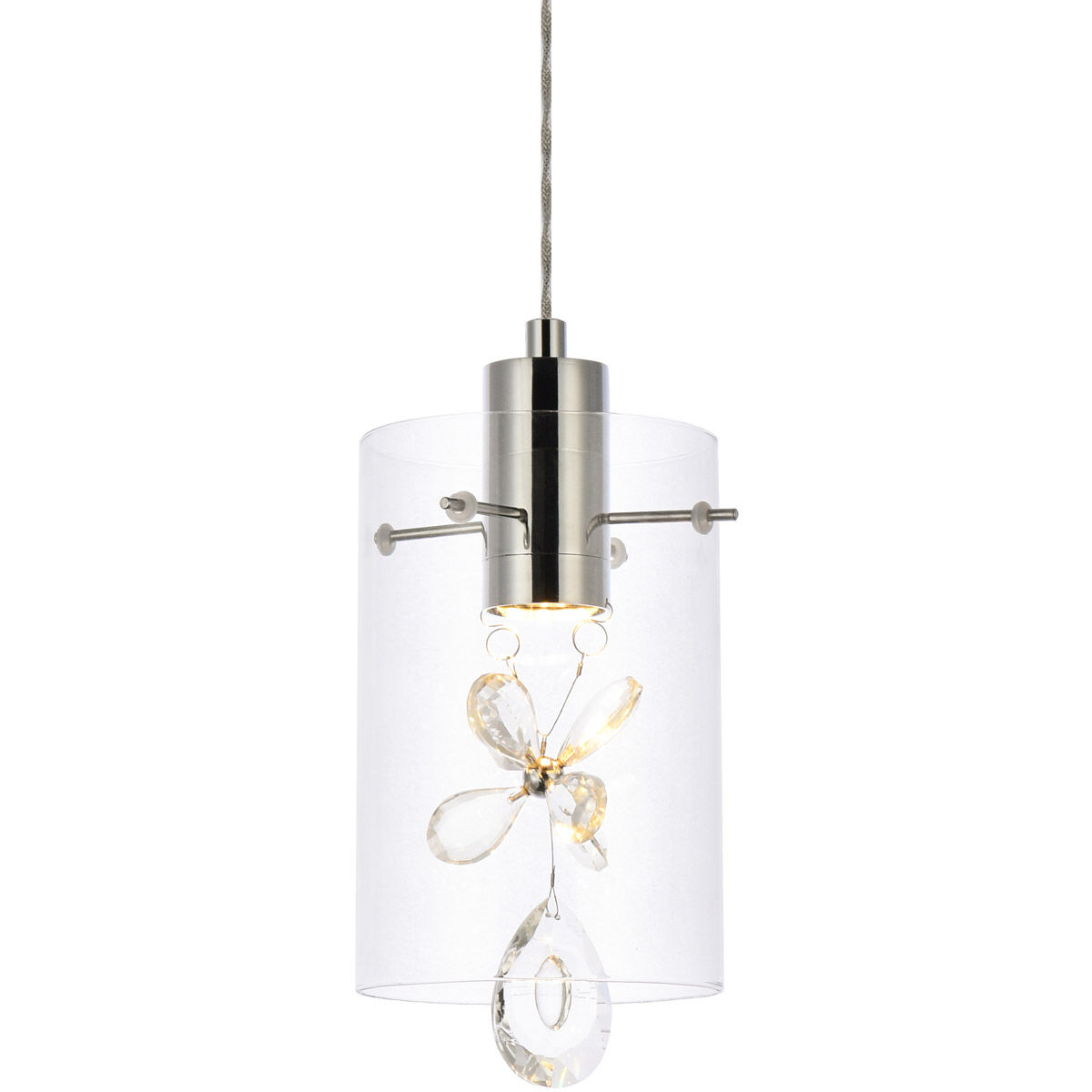 Hana 1 Light 7 inch Chrome Pendant Ceiling Light