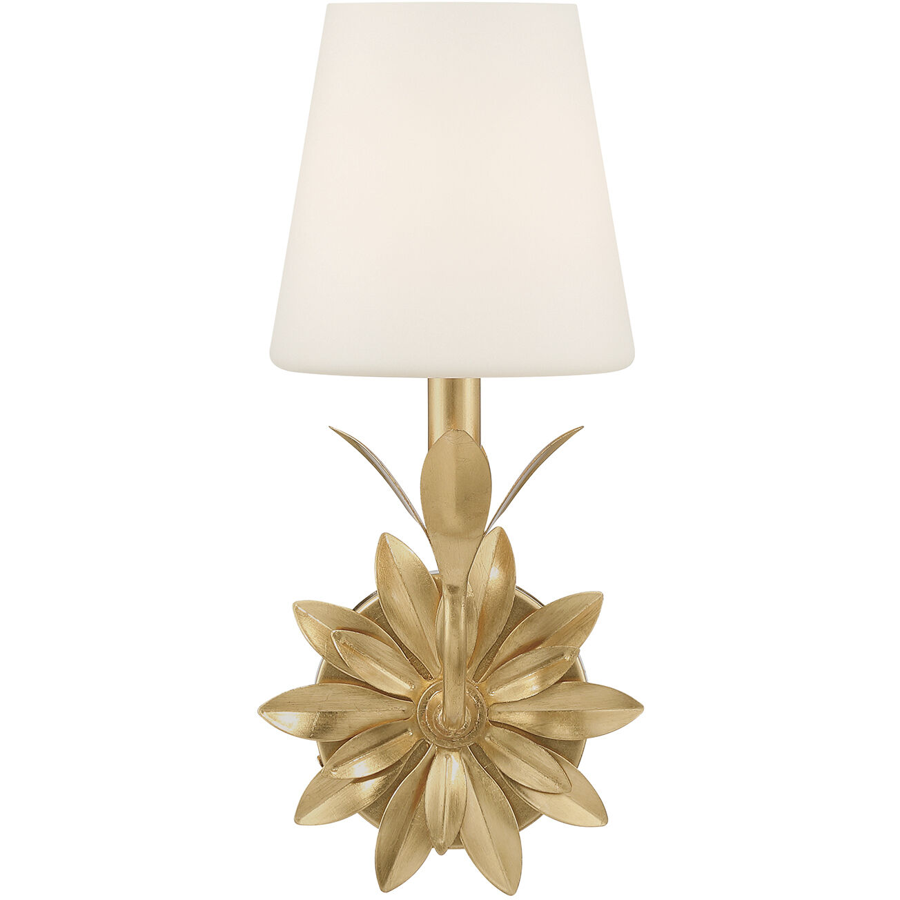 Broche Bath Sconce Wall Light in Antique Gold