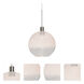 Newton 1 Light Satin Nickel Pendant Ceiling Light in Milky White/Clear Glass