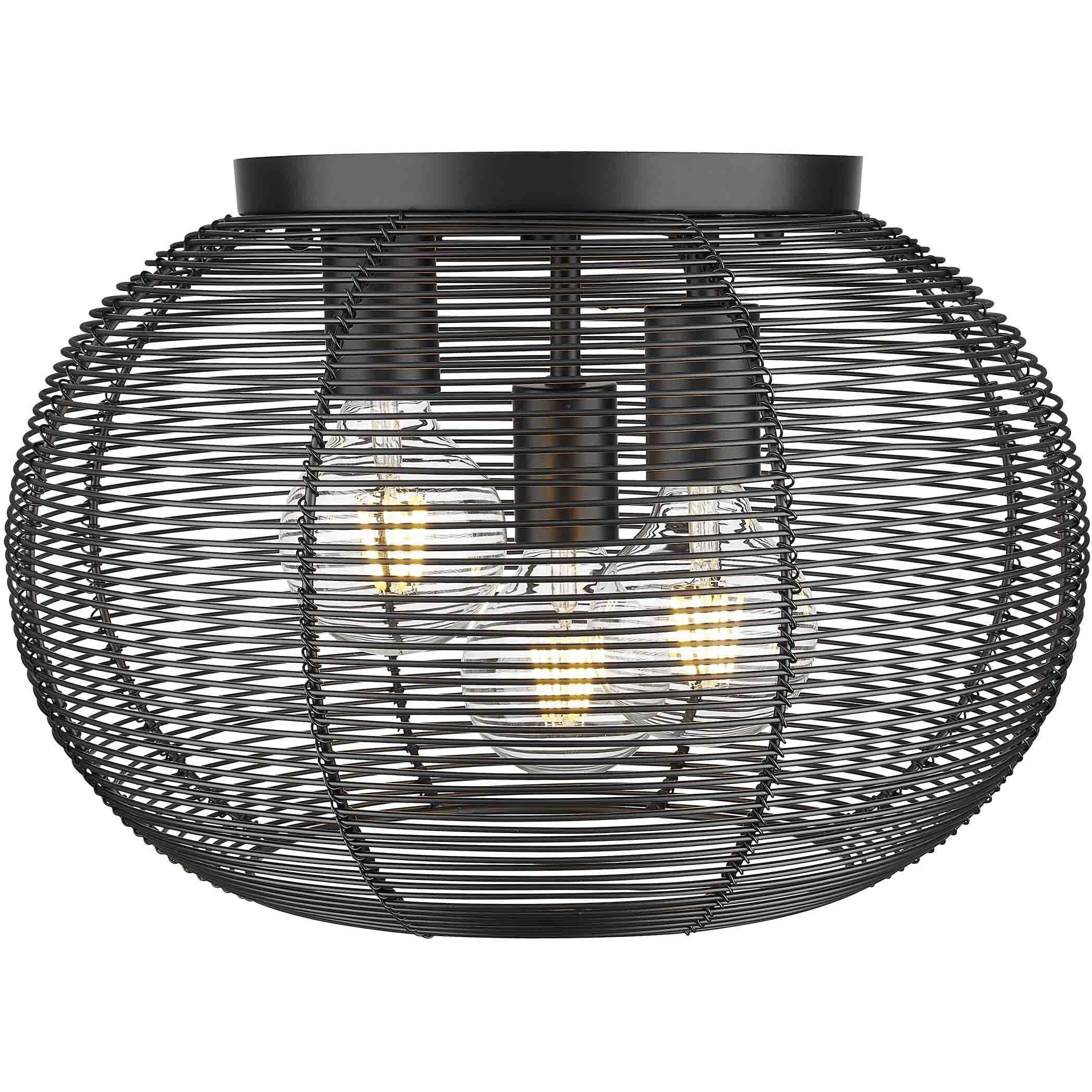 Calypso 3 Light 15 inch Matte Black Flush Mount Ceiling Light