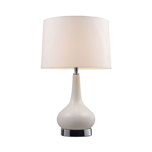 Jefferson 18 inch 60 watt White and Chrome Table Lamp Portable Light