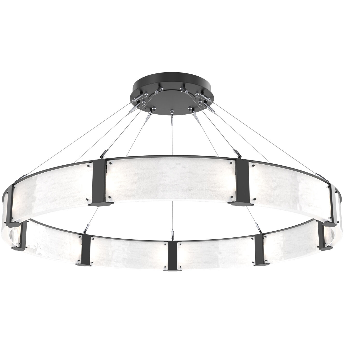 Parallel LED Matte Black Chandelier Ceiling Light, Ring